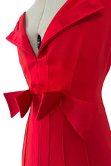 Prettiest 2000s Valentino by the Original Mr Valentino Red Dress w Bows & V Front