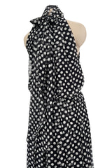 Chic 2006 Alexander McQueen Stark Black & White Polka Dot Silk Chiffon Halter Dress