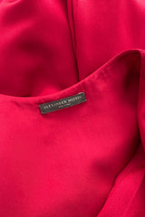 Chic Spring 2008 Alexander McQueen Red Silk Dress w Front Plunge & Knot Detailing