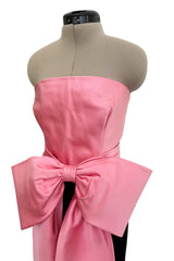 Gorgeous & Chic Fall 1984 Givenchy by Hubery de Givenchy Haute Couture Strapless Pink Silk & Black Velvet Dress