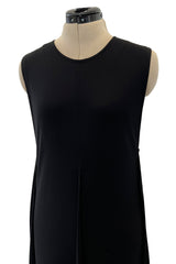 Chic Spring 2000 Chanel by Karl Lagerfeld Runway Sleeveless Black Jersey Tent Swing Dress