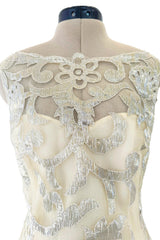 Incredible Pre-Fall 2015 Oscar de la Renta Runway Look 36 Pale Muted Metallic Gold Applique & Net Dress