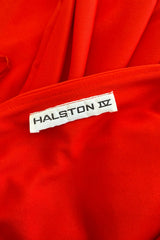 Prettiest 1978 Halston Red Jersey One Shoulder Draped Full Length Maxi Dress