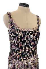 Dreamy Cruise 2006 Chanel by Karl Lagerfeld Weightless Blue Silk Tulle Dress w Iridescent Sequins