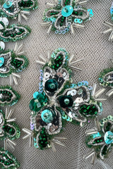 Extraordinary Unlabeled Net Pale Green Dress w Extensive Beading & Sequin Work