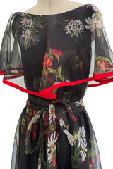 Prettiest Spring 2022 Valentino by Pierpaolo Piccioli Runway Look 88 Recreation of 1971 Dress in Floral Silk Chiffon