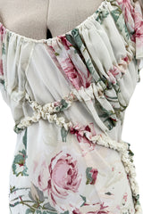 Outstanding Fall 2001 John Galliano Runway Look 41 Bias Cut Silk Chiffon Dress w Romantic Floral Print