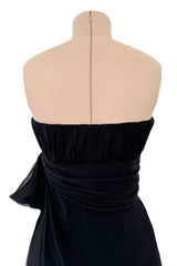 Spring 2002/Spring 1991 Yves Saint Laurent Haute Couture Final Collection Black Silk Chiffon Dress