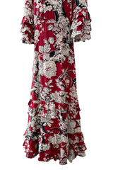 Prettiest 2016 Valentino by Maria Grazia Chiuri & Pierpaolo Piccioli Printed Red Silk Dress