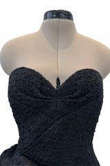 Christian Dior by Marc Bohan Spring 1988 Haute Couture Black Strapless w Bow