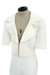 Chic Spring 1993 or 1996 Christian Dior by Gianfranco Ferre Numbered White Tux Pant Suit