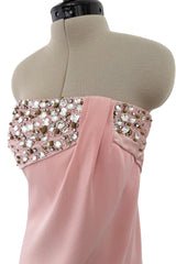 Dreamy Fall 2012 Oscar de la Renta Runway Look 58 Strapless Pink Dress w Jewels & Rhinestones