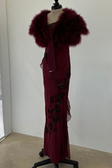 Christian Dior Fall 2006 by Galliano Beaded Dress & Feather Bolero