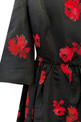 Iconic Fall 2005 Prada by Miucca Runway Look 45 Ad Campaign Rose Print Silk Dress