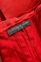 Pre-Fall 2013 Alexander McQueen by Sarah Burton Coral Red Silk Strapless Dress w Tulle Detailing