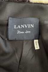 Fall 2015 Lanvin by Alber Elbaz Cropped Ivory & Black Shaggy Faux Fur Jacket w Toggle Closures