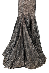 Spring 2012 Alexander McQueen by Sarah Burton Black Lace Dress w Fabulously Full Lower Skirting