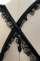 Fall 1995 Valentino by the Original Mr Valentino Runway Black Velvet Dress w Sequin Detailing