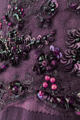 Gorgeous 2000s Valentino Roma Mauve Purple Silk Chiffon Dress w Sequin & Lace Detailing