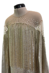 Dreamy Spring 2019 Oscar de la Renta by Laura Kim & Fernando Garcia Runway Look 57 Gold Silver Bead Caftan Dress