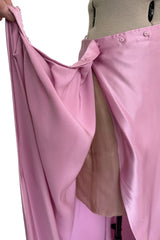 Prettiest Early 1990s Emanuel Ungaro Haute Couture Rose-Pink Silk Wrap Skirt & Tank Top Set Dress