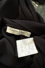 Gorgeous Spring 2006 Christian Dior by John Galliano Black Chiffon Bias Cut Dress w Capped Sleeve