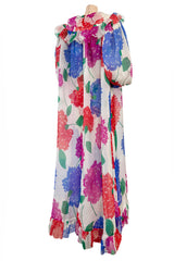 Iconic Spring 1984 Hubert de Givenchy Haute Couture Runway Silk Chiffon Strapless Dress & Coat Set