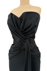 Spring 2008 Christian Dior by John Galliano Runway Look 53 Black Silk Strapless Dress