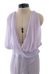 Remarkable Spring 2012 Alexandre Vauthier Haute Couture Runway Look 23 Pale Lavender Silk Chiffon Dress