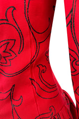 Stunning Fall 1994 Givenchy Haute Couture Original Runway Sample Dress w Front Black Bow