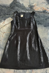 Fantastic Spring 1997 Versace Versus Black Iridescent 'Holographic' Dress as Seen on Fran Drescher