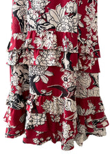 Prettiest 2016 Valentino by Maria Grazia Chiuri & Pierpaolo Piccioli Printed Red Silk Dress