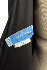 Minimalist Vintage Thierry Mugler Black Wide Legged Jumpsuit w Wrapped Front Detail & Flared Sleeves