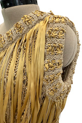 Outstanding Cruise 2011 Chanel by Karl Lagerfeld Runway Look 36 Gold Ribbon & Metallic Gold Cord Knit Dress