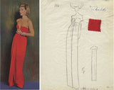 Spring 2000 Valentino Strapless Red Silk Crepe Dress Re-issue of the 1965 Couture Original