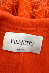 Fall 2019 Valentino by Pierpaolo Piccioli Orange Wool & Feather Coat