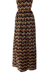Extraordinary 1970s Lanvin by Jules-Francois Crahay Numbered Metallic Sequin Silk Dress