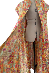 Amazing 1960s Arnold Scaasi Couture Gold Metallic Vest / Sleeveless Evening Coat