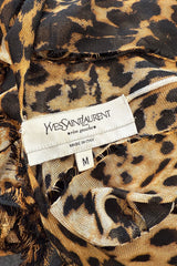 Spring 2002 Yves Saint Laurent by Tom Ford Runway Look 39 Leopard Fringe Silk Knit Caftan