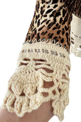 Gorgeous Fall 2005 Christian Dior by John Galliano Leopard Print Goat Skin Jacket w Crochet Detail