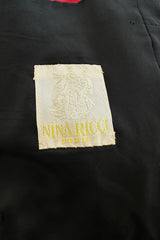 Exceptional c.1990 Nina Ricci by Gerard Pipart Haute Couture Strapless Red & Black Silk Dress