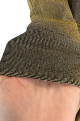 Wonderful 1970s Halston Metallic Gold Lame Lurex Full Length Caftan Dress w Notched Neckline