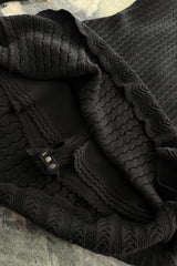 Fantastic 1990s Azzedine Alaia Ribed Black Knit Mini Dress w Flared Skirt & Inner Boy Shorts