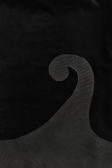 Minimalist 1960s Pierre Cardin Black Cotton Velvet Mod Shift Dress w Grosgrain Detailing