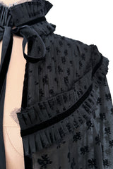 Fall 2017 Dsquared by Dean & Dan Runway High Neck Black Silk & Cotton Cape