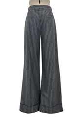 Pre-Fall 2018 Chanel by Karl Lagerfeld Grey Runway Look 13 Grey Pin Striped Pant & Jacket Pant Suit
