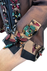 Spring 2005 Prada Runway & Ad Canmpaign Brown Silk Jacket w Extensive Beading & Embellishments