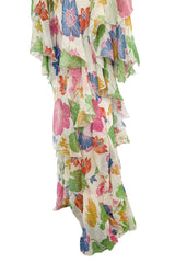 Prettiest Spring 2019 Etro by Veronica Etro Oversized Floral Print Bias Cut Silk Chiffon Spiral Dress