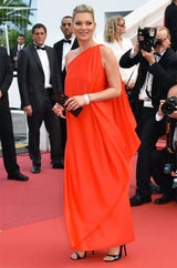 1978 Halston One Shoulder Draped Gold Metallic Jersey Dress