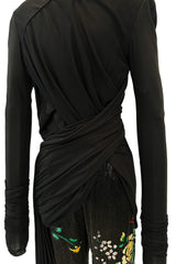 Masterpiece Fall 2001 Jean Paul Gaultier Runway Haute Couture Beaded & Embroidered Pant w Silk Jersey Top Set
